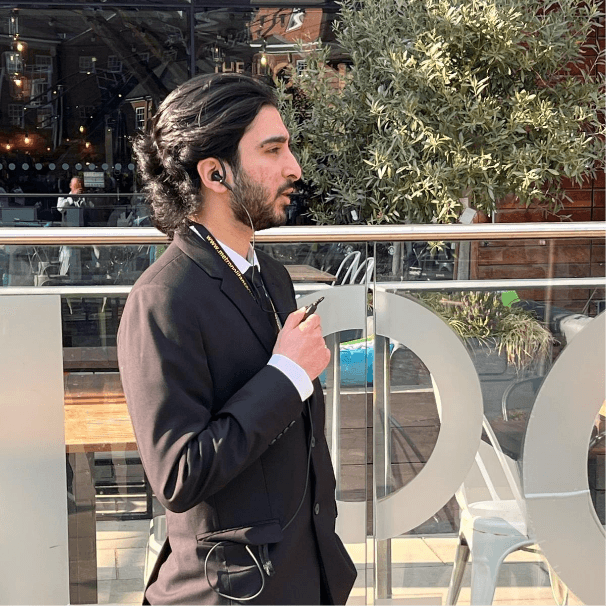 Trained personnel from security company