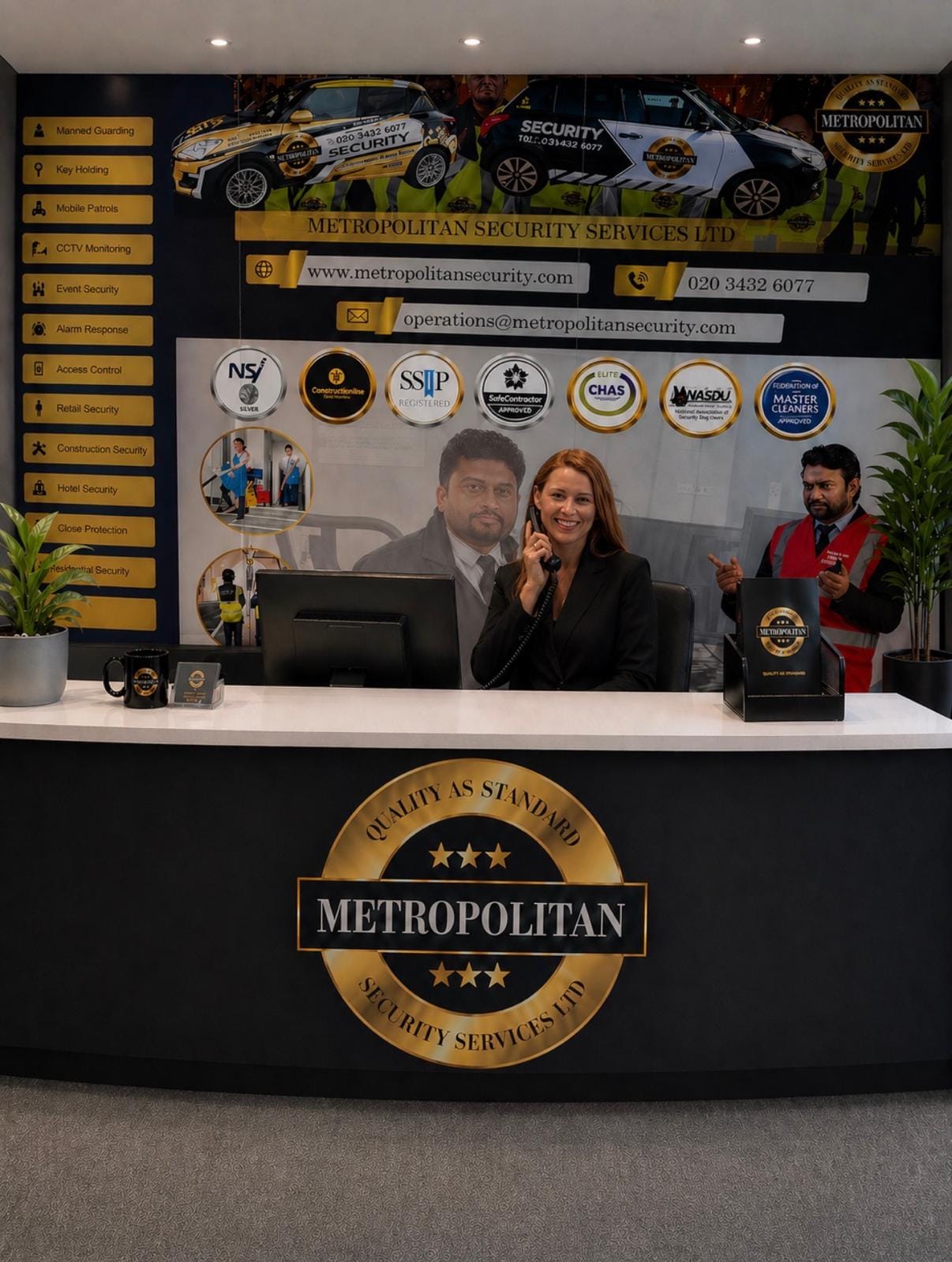 Metropolitan Security Team CCTV monitoring room in security company